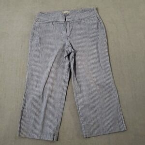 Dockers Collection Capri Womens Size 10 Mid Rise Curvy Navy Striped